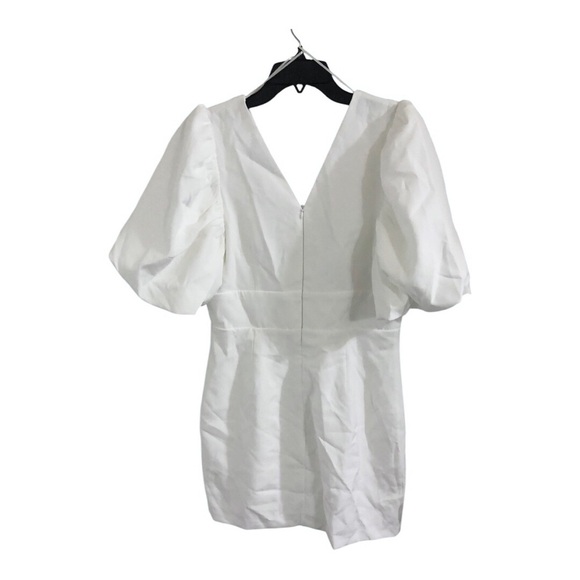 Endless Rose Puff Sleeve white Cut Out v-neck Mini Dress size large new - Picture 10 of 12